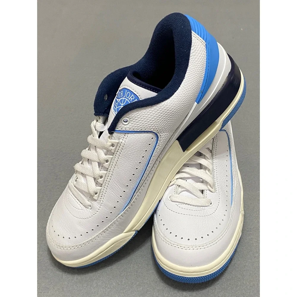 Nike Air Jordan 2 Retro Low UNC‎ White University Blue Navy FD0383-144 Mens 10